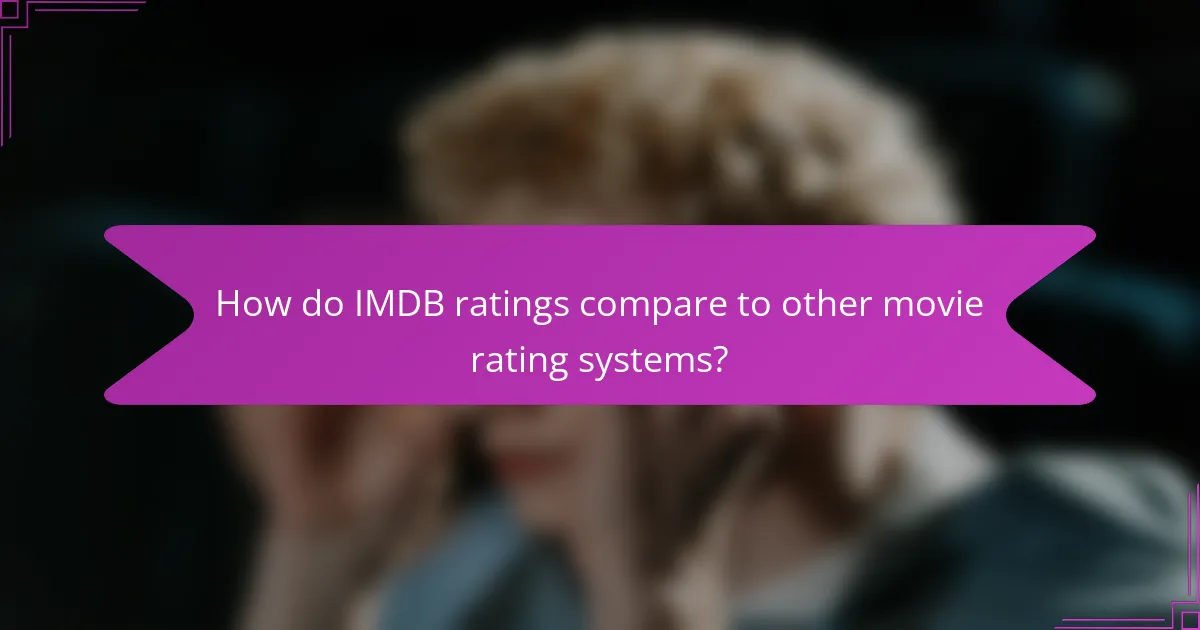 How do IMDB ratings compare to other movie rating systems?