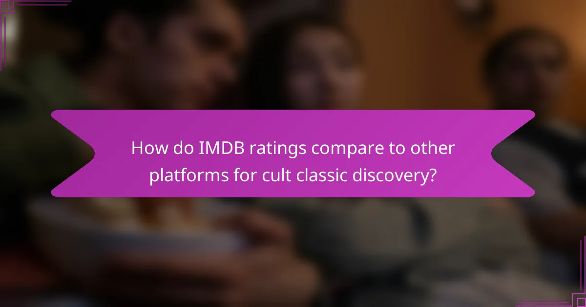 How do IMDB ratings compare to other platforms for cult classic discovery?