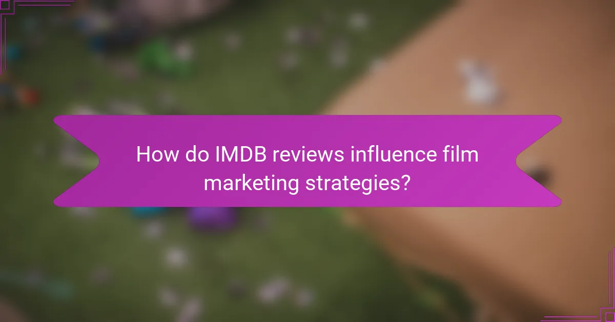 How do IMDB reviews influence film marketing strategies?