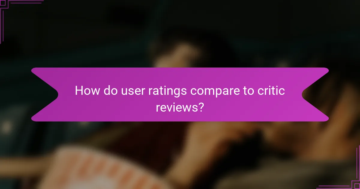 How do user ratings compare to critic reviews?
