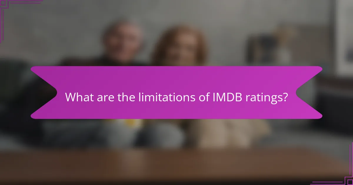 What are the limitations of IMDB ratings?