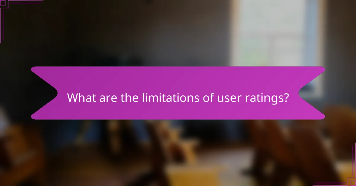 What are the limitations of user ratings?