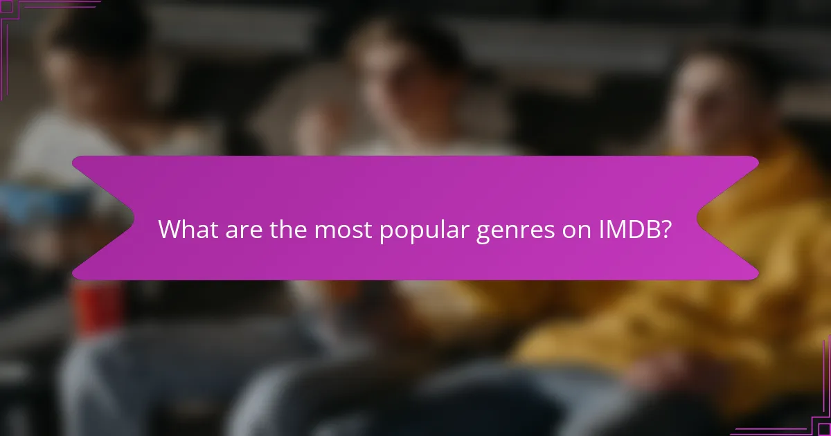 What are the most popular genres on IMDB?