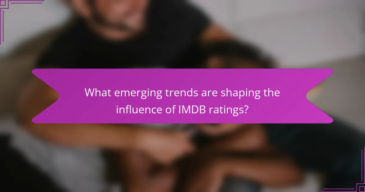What emerging trends are shaping the influence of IMDB ratings?