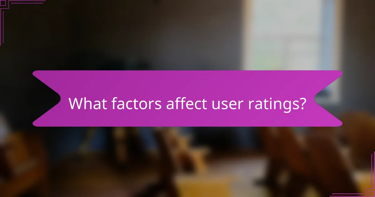 What factors affect user ratings?