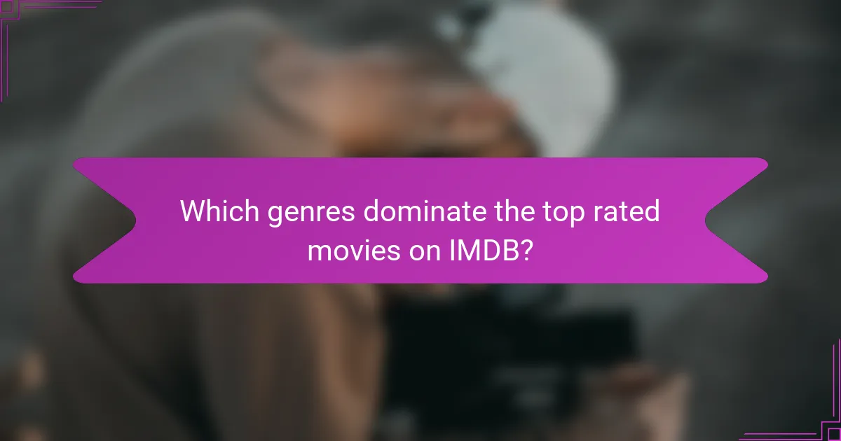 Which genres dominate the top rated movies on IMDB?